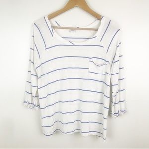 CHARMING CHARLIE Loose Fit 3/4 Sleeve Stripe Shirt